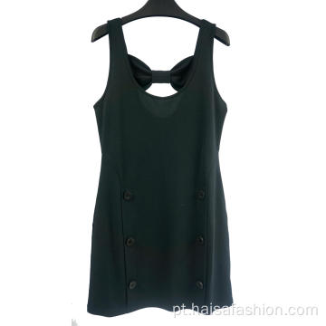 Vestido emagrecimento preto com decote em V